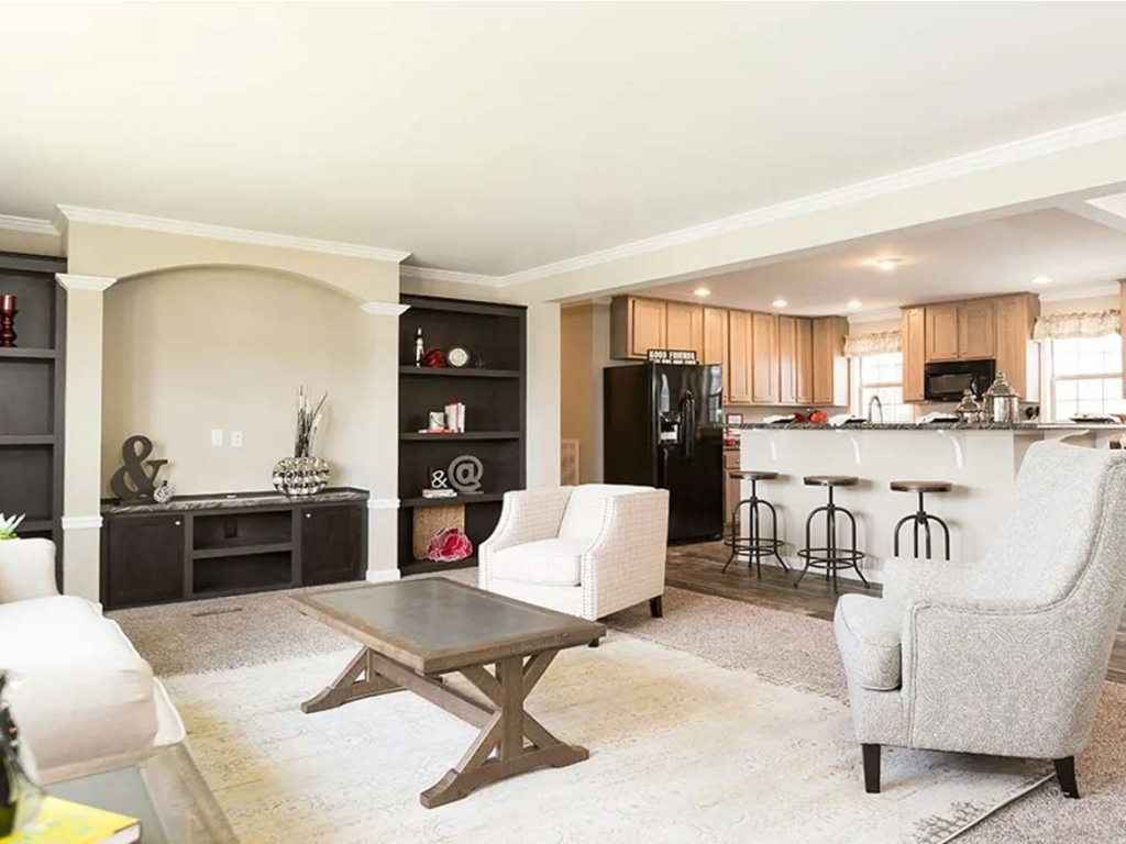 A living room with couches and a coffee table.