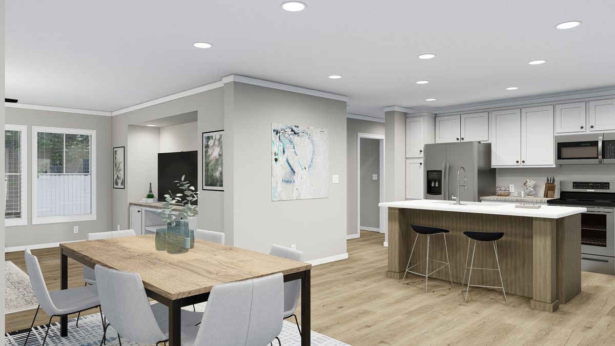 01b76650-2010-4d0e-8efd-a3845660c64c A rendering of a kitchen and dining room.