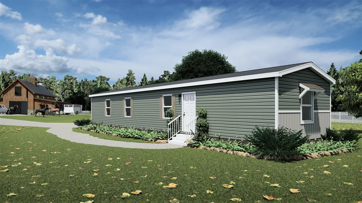 A rendering of a mobile home.