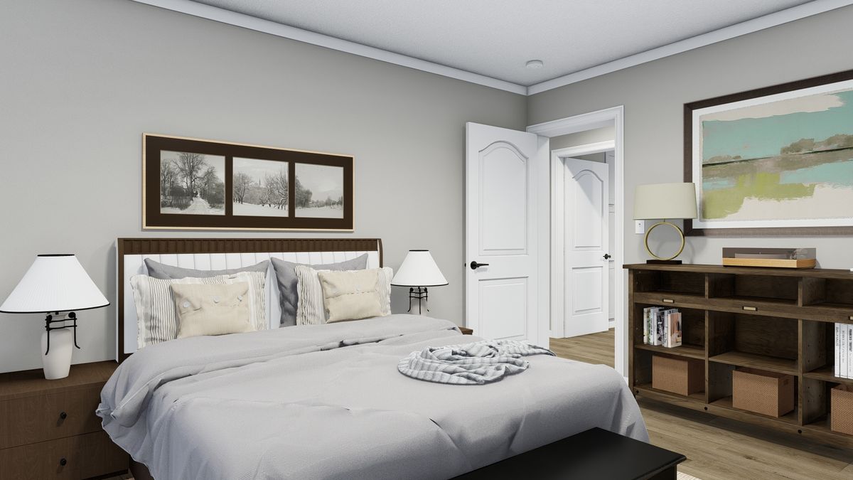 0722cac4-3526-468e-926b-0bddb29fd908 A 3d rendering of a bedroom with a bed and dresser.