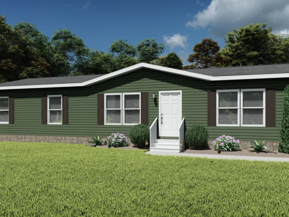 green, mobile home