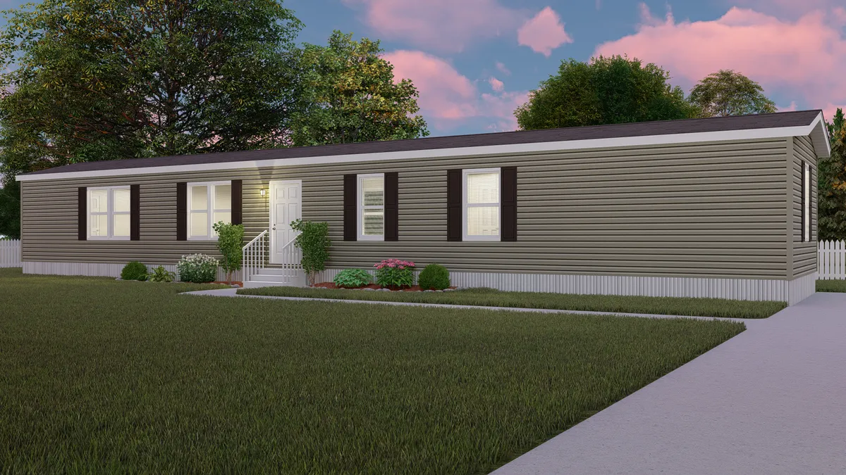 2217ec90-3dea-4085-8289-f9fe906c1d88 A rendering of a mobile home at dusk.