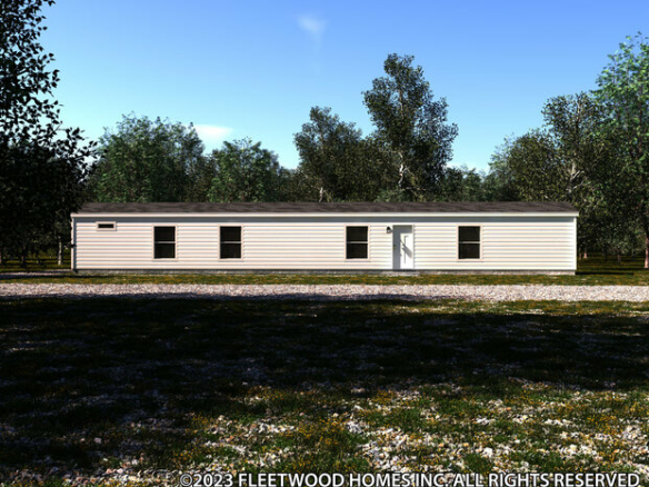 A 3d rendering of a mobile home.