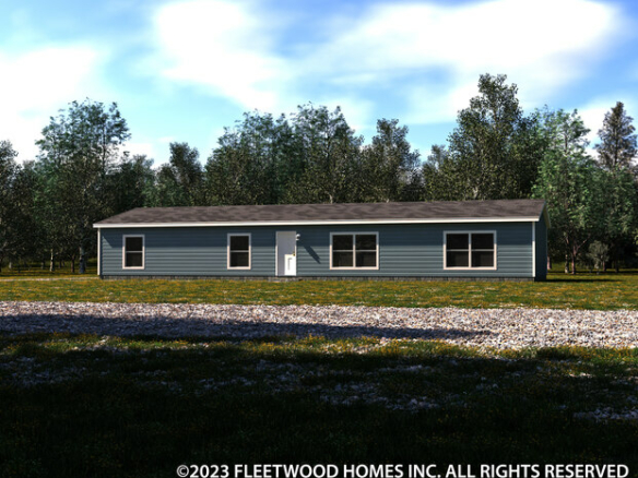 A 3d rendering of a mobile home.