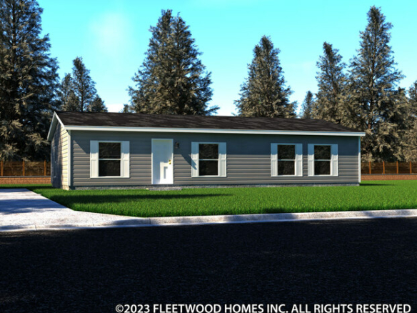 A rendering of a home with a front porch.