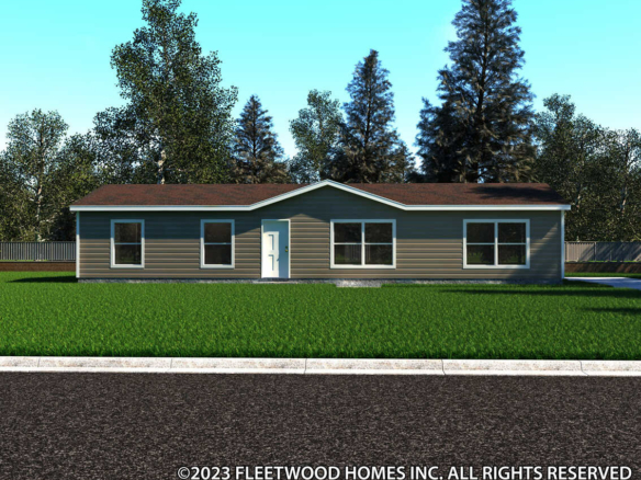A 3d rendering of a small home.