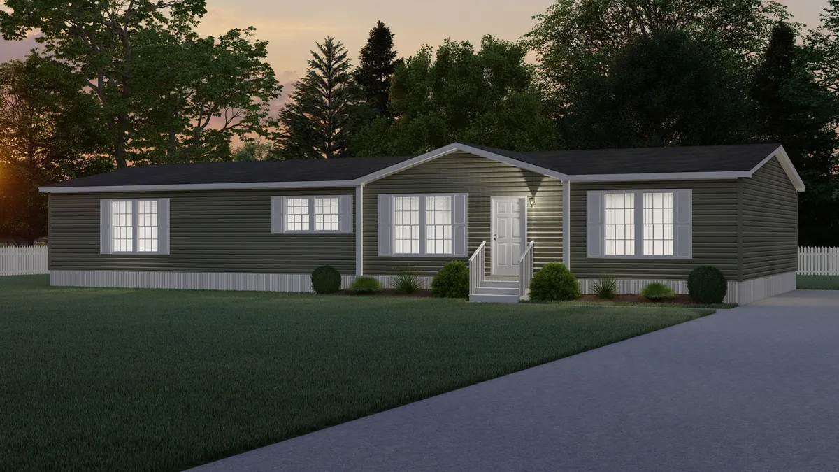 37e0f361-0c88-4212-9420-f2cfd0677cd2 A rendering of a mobile home at dusk.