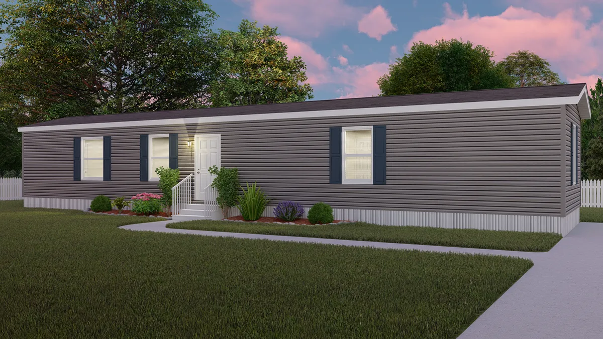 408adfa0-c9eb-4c83-9396-9376996c4c32 A rendering of a mobile home at dusk.