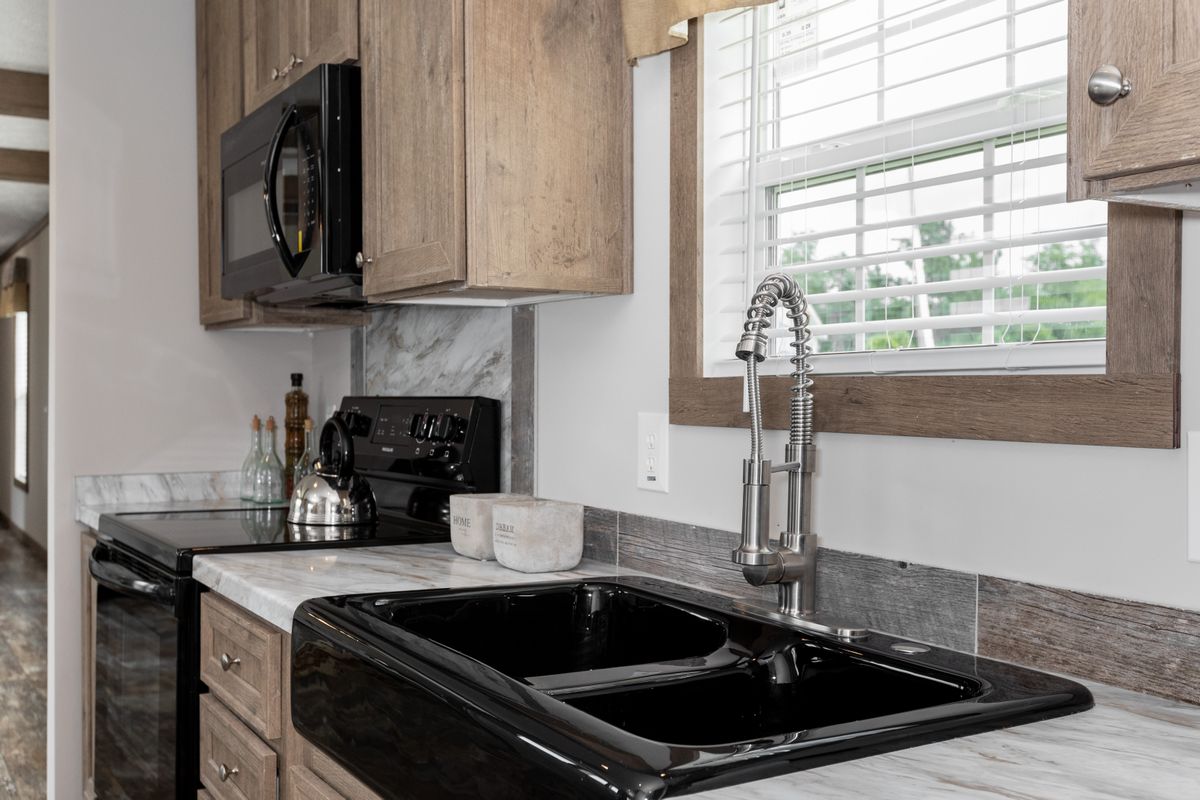 black sink, mobile home