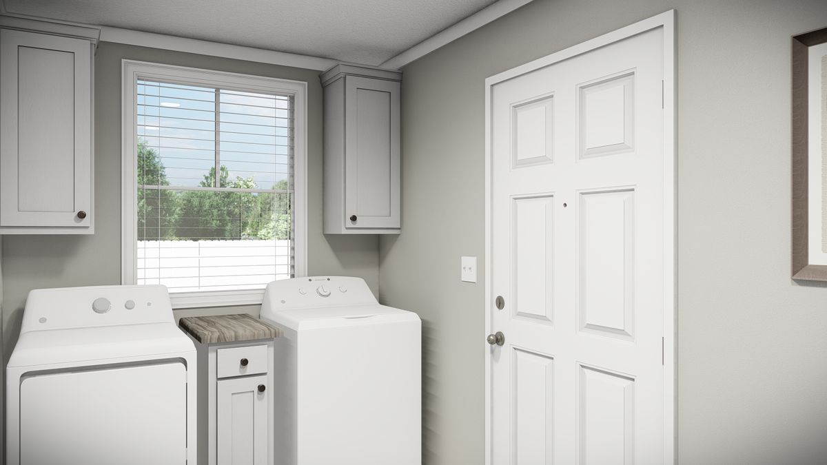 62814144-4ea4-4782-8fab-926a8ecd2a13 A rendering of a laundry room with a washer and dryer.