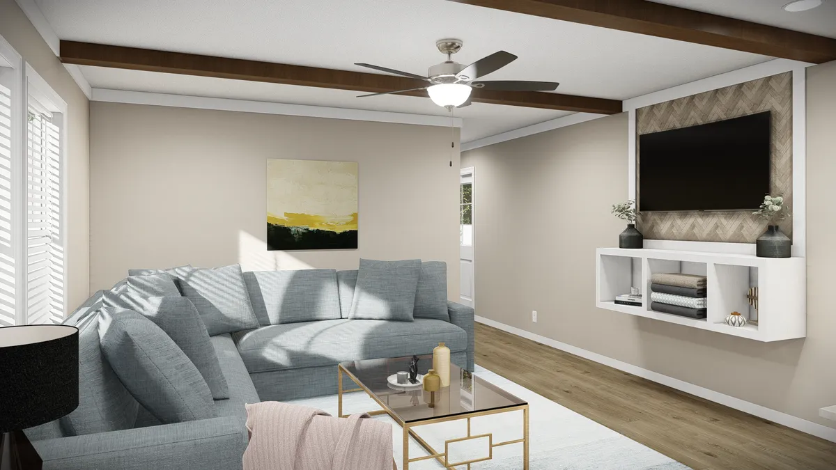 8ed7fcb4-207c-4611-ab98-b45b500da6a7 A rendering of a living room with a blue couch and tv.