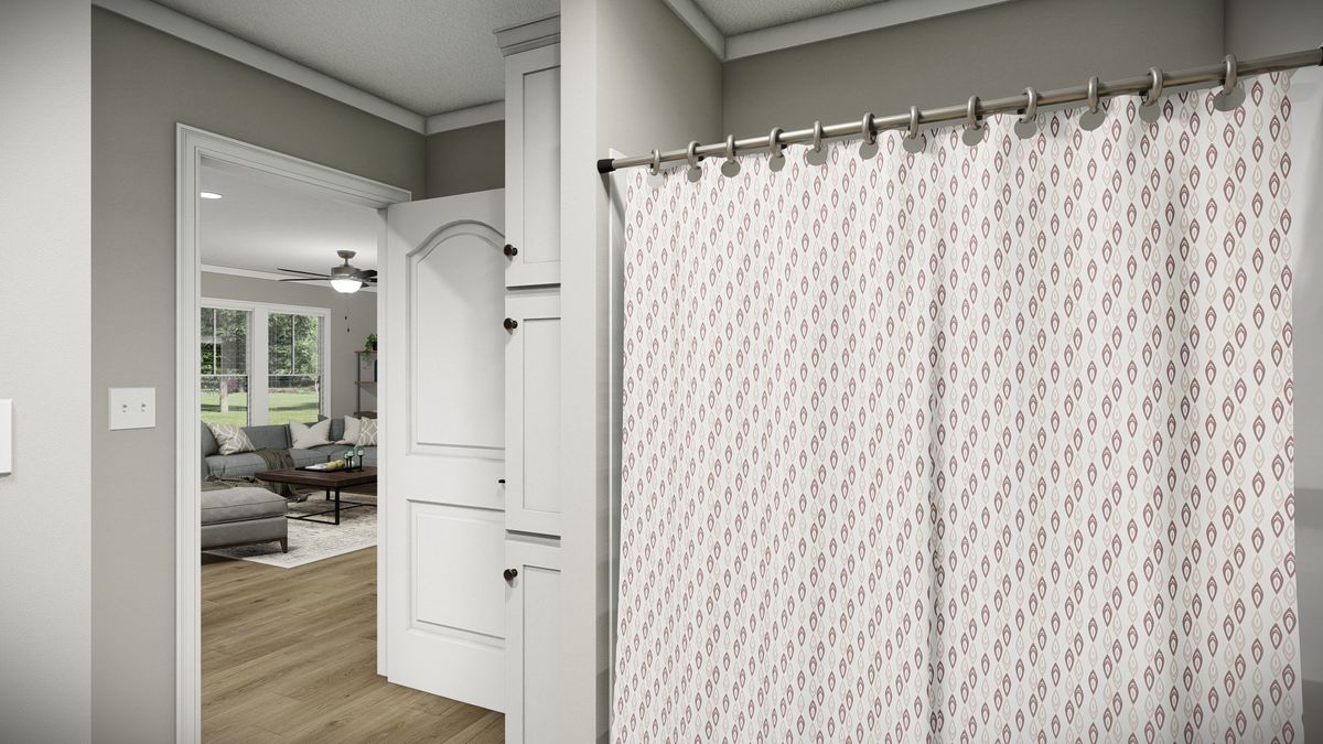94e588ff-5b9f-47c8-9b09-803c30348c7f A 3d rendering of a bathroom with a shower curtain.
