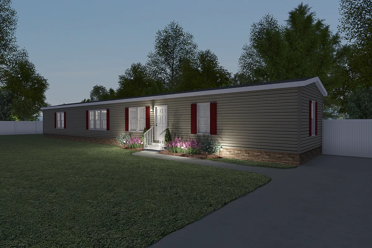 Manufactured-B2027ADM-73ADM16843AH-20160523-1047330848627 A 3d rendering of a mobile home at night.