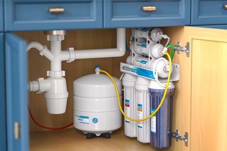 Under kitchen sink PVC piping