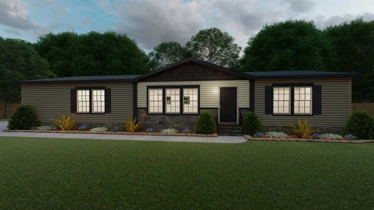 acb91e49-1cdc-4e85-a380-abcd67e89c28 A rendering of a mobile home in the front yard.