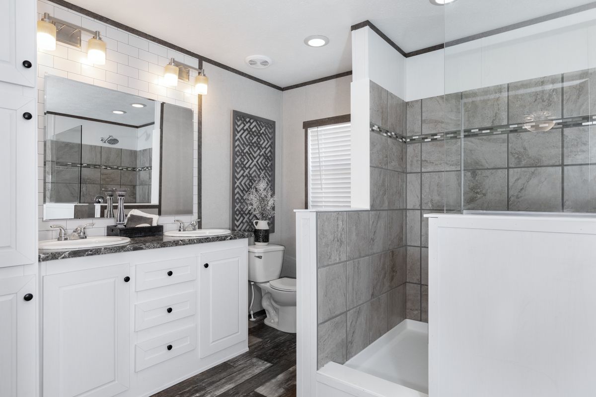 white, walk-in shower