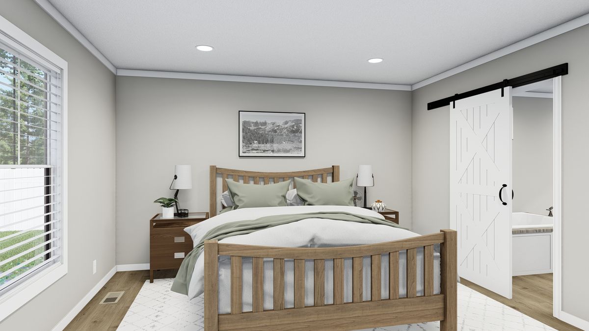 af83ef84-b752-4764-8bca-0ea506f50693 A 3d rendering of a bedroom with a bed and a dresser.
