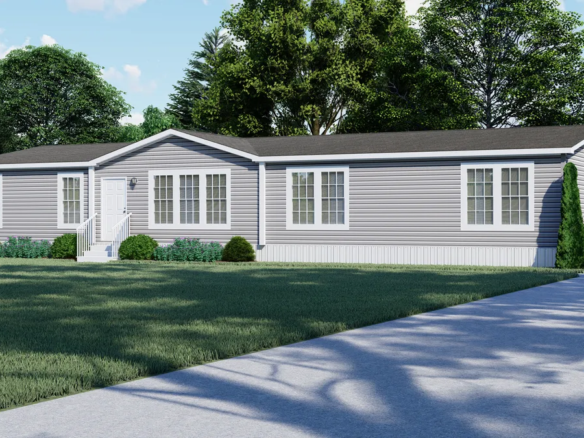 A 3d rendering of a mobile home.