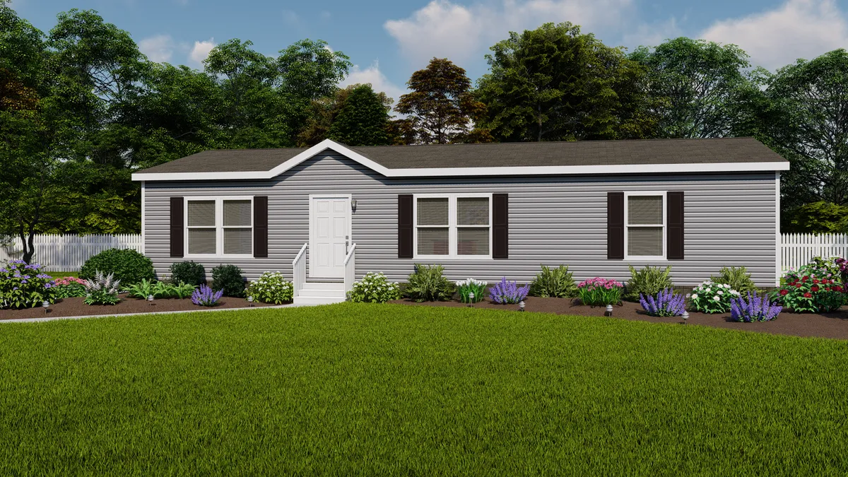 mobile home, landscaping.
