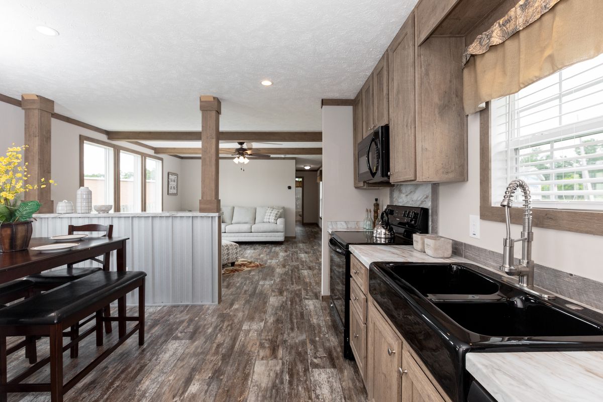 mobile home, wood floors