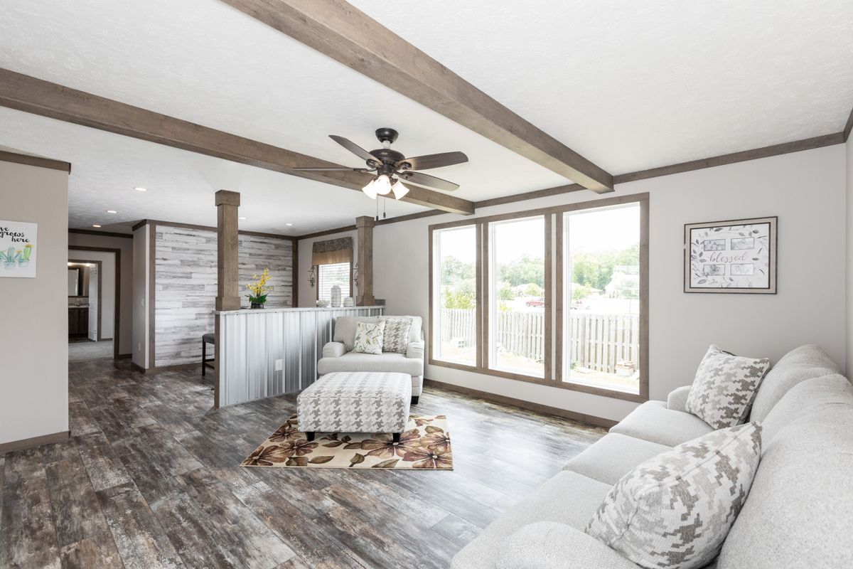 hardwood floors, ceiling fan
