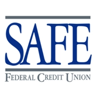 Logo for SAFE Federal Credit Union highlighting "SAFE" in large blue letters above "Federal Credit Union" in smaller gray text, representing their expertise in mobile home financing.
